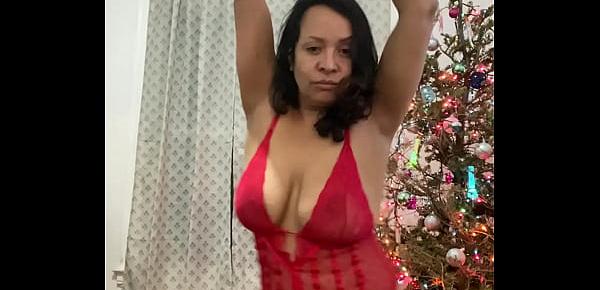  Anna Maria Mature Latina Bachata dance in red lingerie